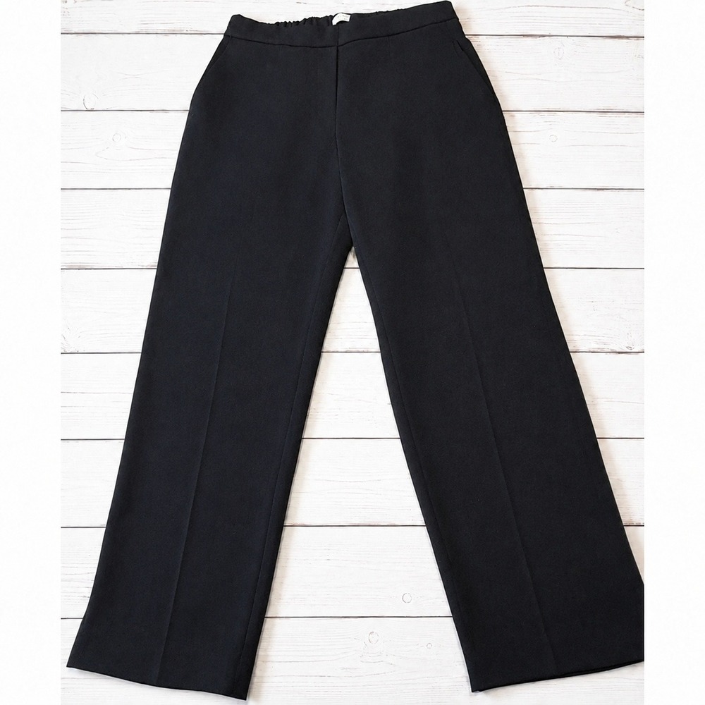 Babaton Aritzia Black Straight Leg Dress Pants‎ Womens Size 4 Elastic Back Waist